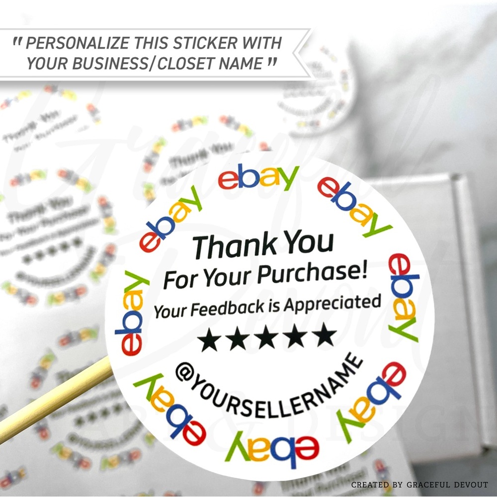 Ebay- 2" (inches) Thank You Round Sticker (96ct.) [GD35-96] - Picture 3 of 6